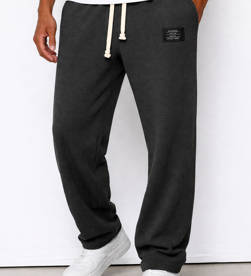 Milan - Lounge hlače od waffle pletenine s vezicom