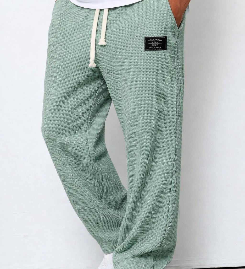 Milan - Lounge hlače od waffle pletenine s vezicom