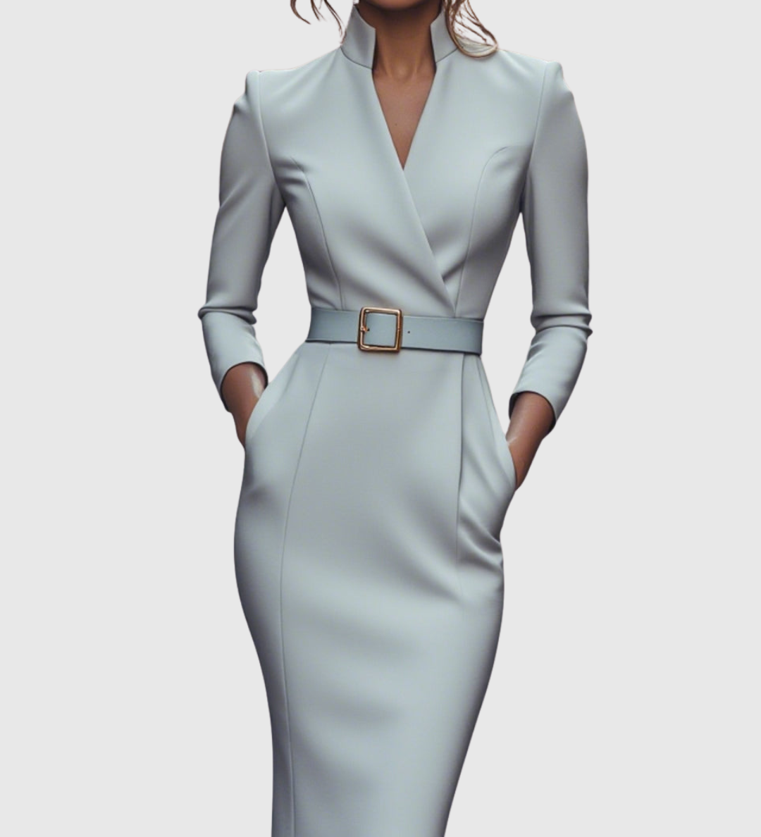 Iva - Elegantna midi haljina s remenom