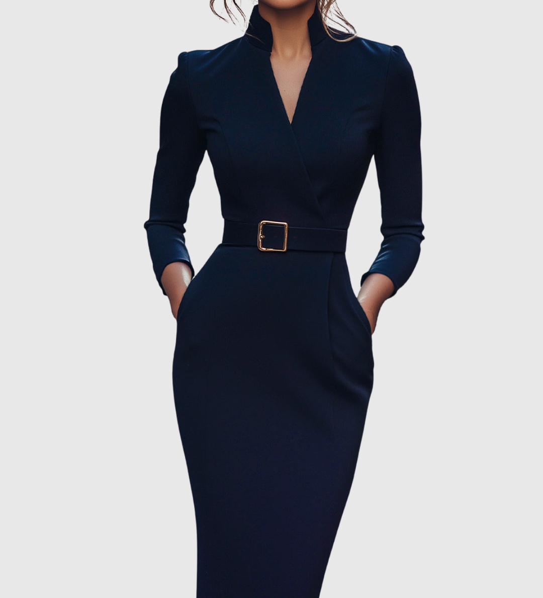 Iva - Elegantna midi haljina s remenom