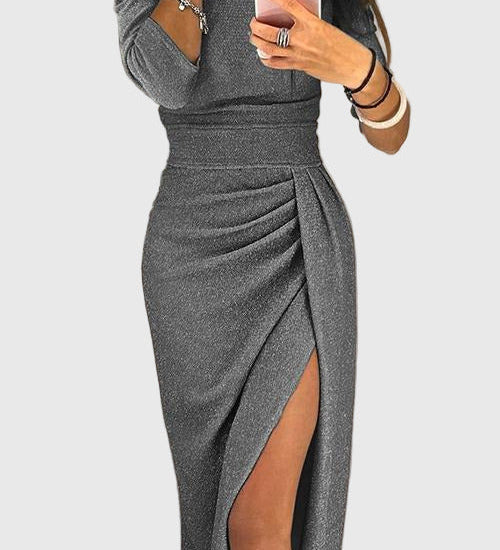 Milica - Elegantna midi haljina s prorezom