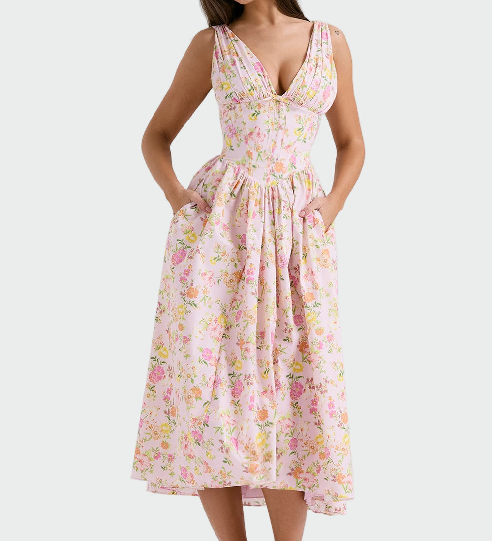 Barbara - Midi Haljina Romantične Cvjećarnice