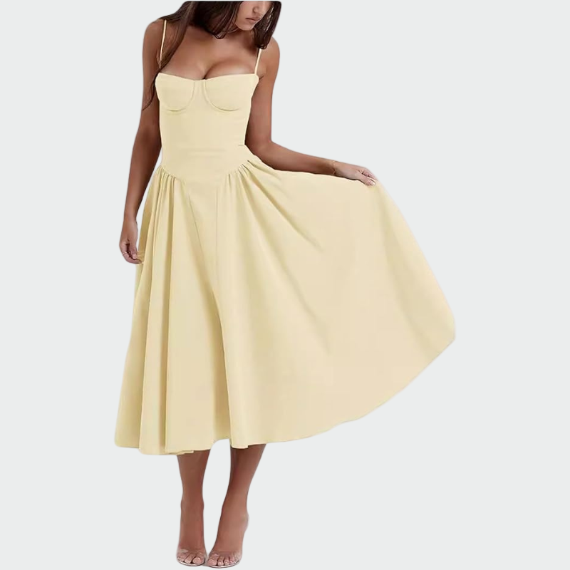 Jelena - Saten Maxi Haljina s Tankim Naramenicama