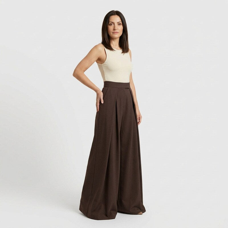 Maja - Palazzo hlače visokog struka s naborima