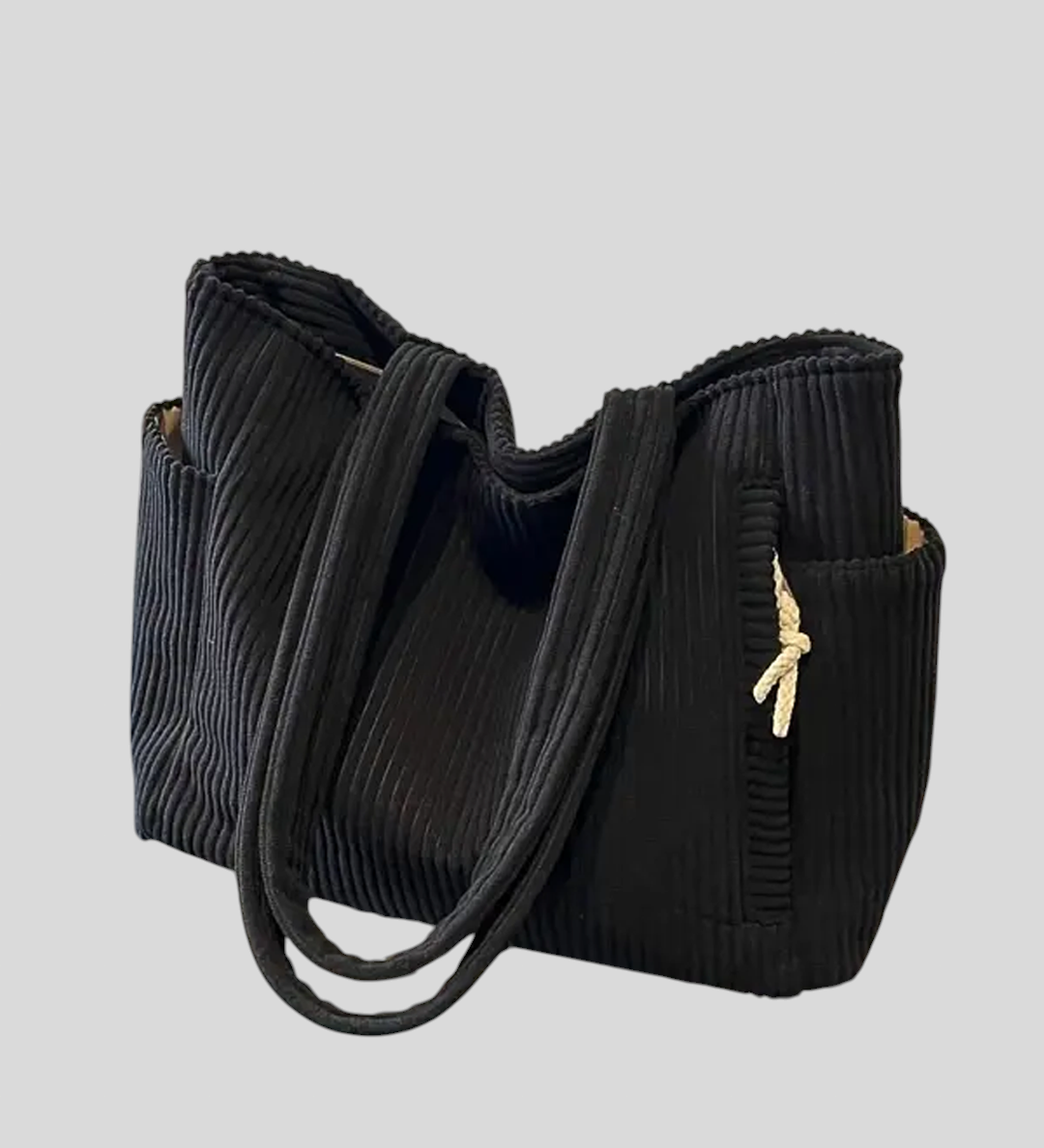 Valentina - Rebrasta torbica s detaljem od konopa