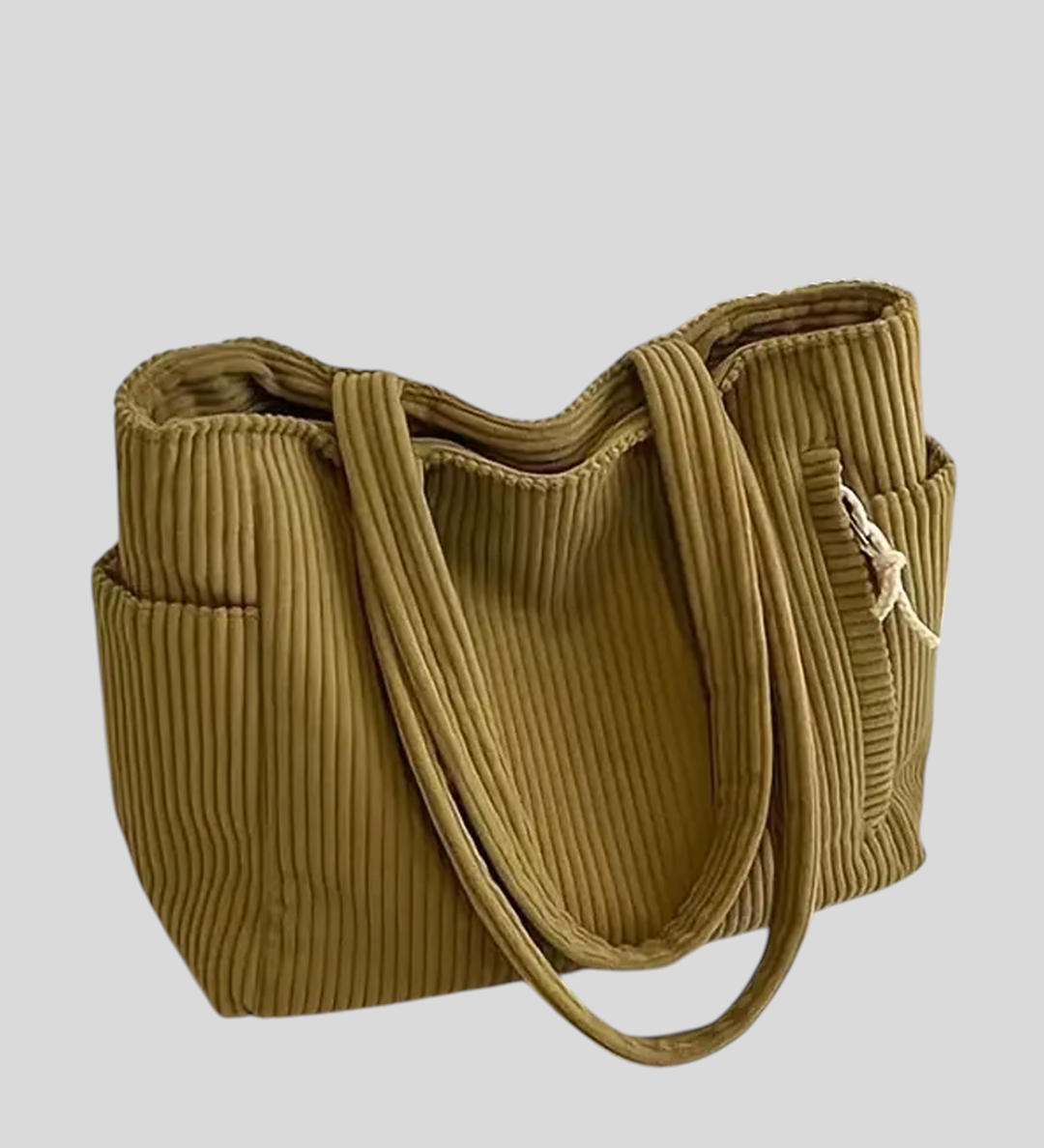 Valentina - Rebrasta torbica s detaljem od konopa