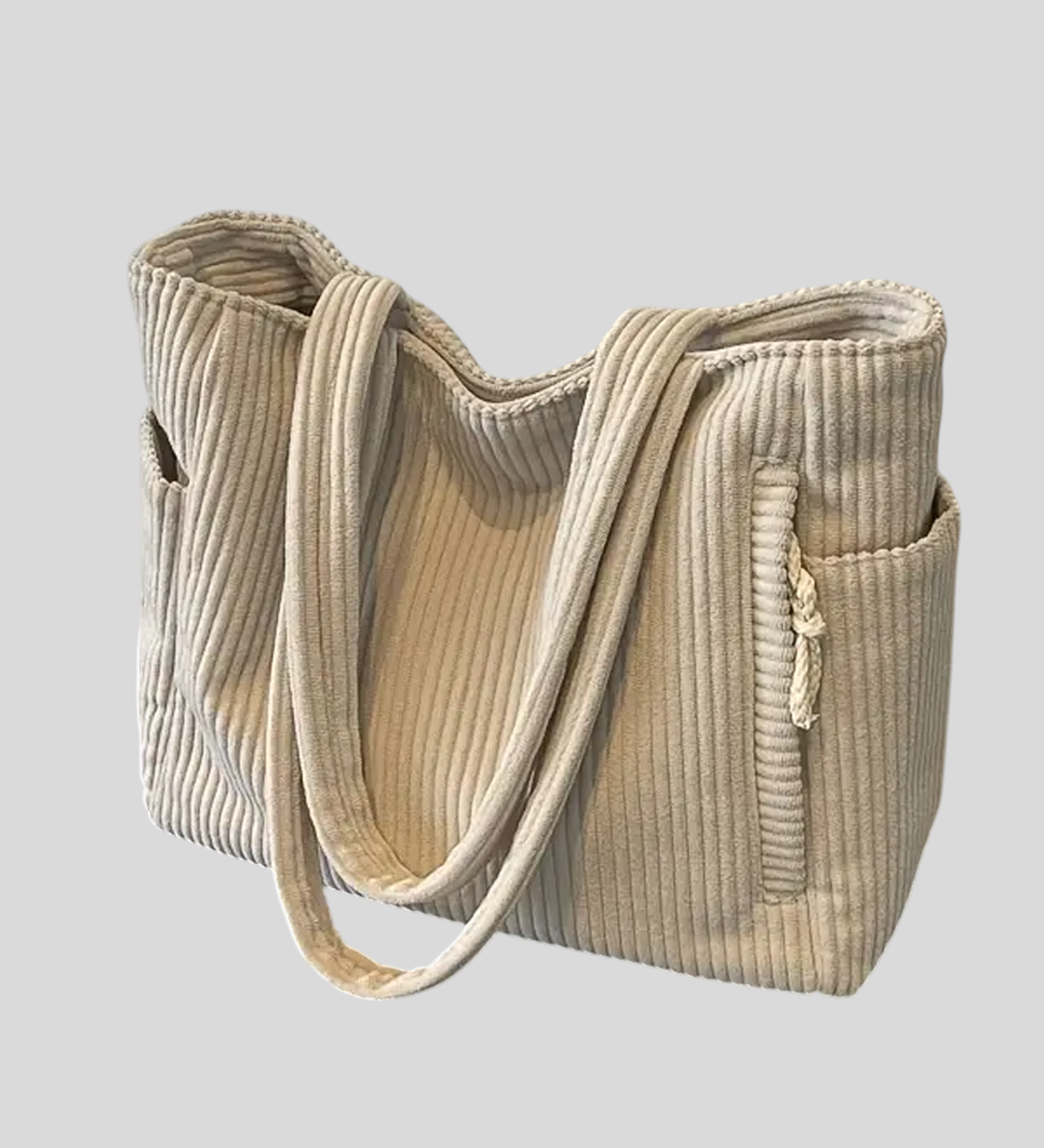 Valentina - Rebrasta torbica s detaljem od konopa